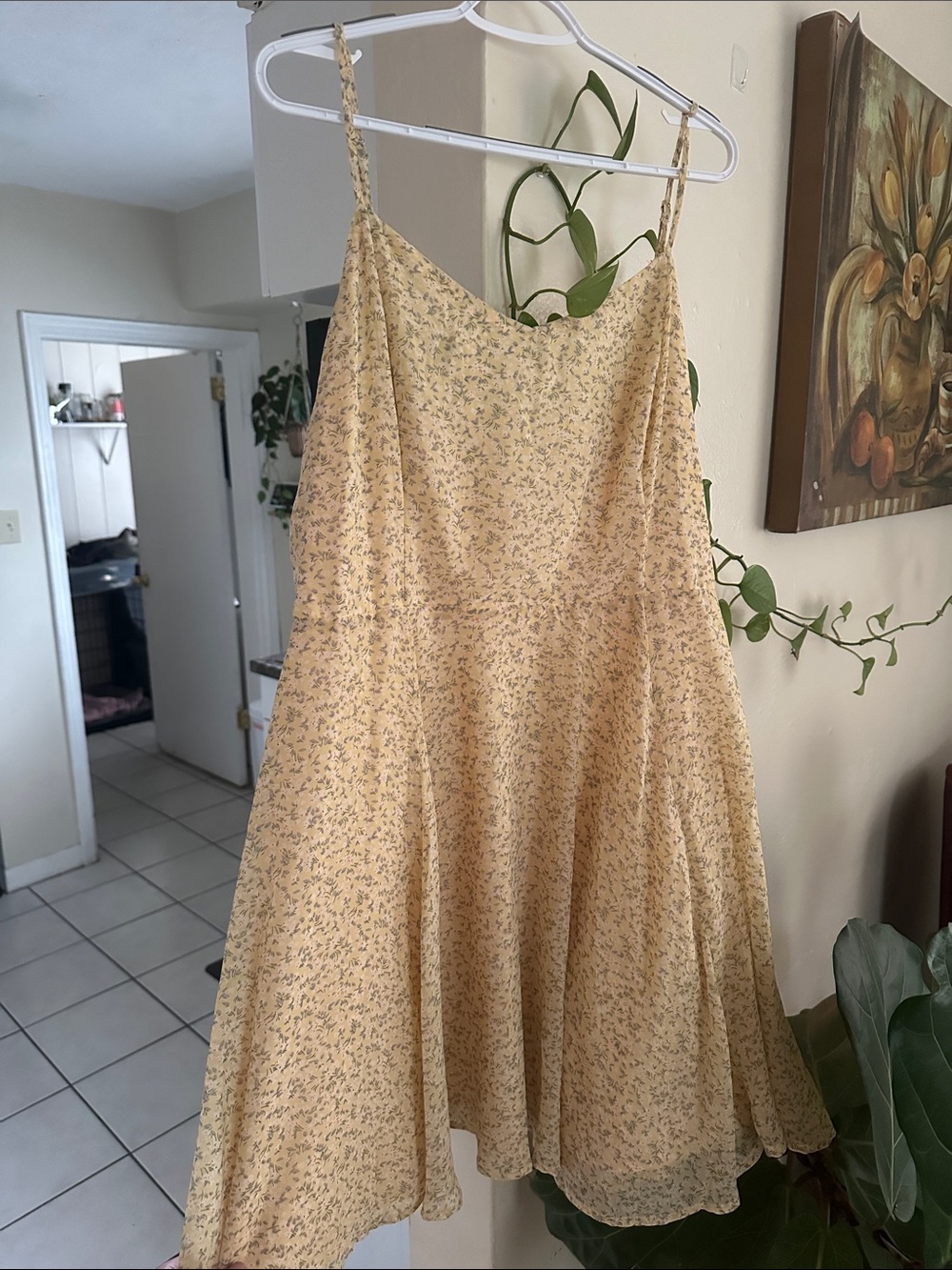Yellow floral dress